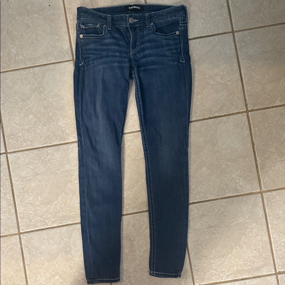 Express Women's Dark Blue Skinny Jeans